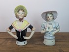 Antique - C  1920s Lot Of 6 Porcelain Half Dolls  Flapper Girls Art Deco