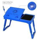 Foldable Computer Desk Laptop Table Portable Usb Cooling Fan Bed Tray Home Sofa