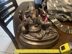 Antique Brass Hindu Ganesha Ganpati Statue Idol Figurine With Mooshak Murti 9   