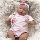 Chubby Sleeping Lifelike Reborn Baby Dolls 19in Cloth Body Toddler Newborn Gift