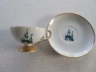 Vintage Walt Disney Disneyland Castle Tinkerbell Tea Cup Saucer Gold Trim Japan