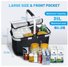 Large Collapsible Picnic Basket With 2 Layers Of Internal Pockets  17x11 In