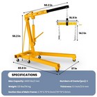 2 Ton Engine Hoist 4400 Lbs Heavy Duty Folding Hydraulic Cherry Picker Lift