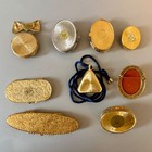 8 Different Est  e Lauder Cameo Solid Perfume Compacts From 1973 To 2010 And Pin