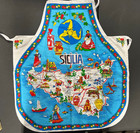 Sicily Souvenir Sicilia Apron mitt  Pot Holder   4  Vtg  Italian Cook Books