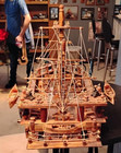 Vintage High Quality And Detailed Hand Crafted Wooden Ship