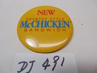 Vintage Mcdonalds Employee Uniform Pinback Button Pin Country Style Mcchicken