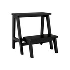 18   Wood Kitchen Step Stool Black 2-step Farmhouse Rubberwood 225lb Capacity