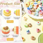 100pcs Cake Resin Cabochon Round Mixed Shapes For Diy Hair Clip Phone Case Decor