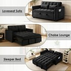 3 In 1 Convertible Sleeper Sofa Bed  Velvet Pull Out Futon Couch