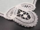 New Vintage Belgium Real Lace Hankie Handkerchief Nos Green Hand Made In Box