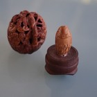Antique Chinese Hediao Carved Walnut 18 Luohan Shell Figurine Box Stand Qing Art