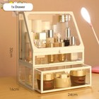 Cosmetic Makeup Jewelry Organizer Storage Box Clear Glass Display Case Drawer