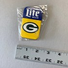 Vintage Green Bay Packers Miller Lite Beer Button Pinback Rectangle