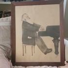 Framed Art Print  brahms At The Piano  Portrait Classical Composer Music