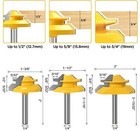 3pcs 45 Degree Lock Miter Router Bit Set 1 2  5 8  3 4  Cutting Height 1 4 shank
