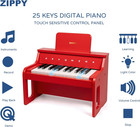 25 Keys Light-up Kids Piano With Touch Control Panel