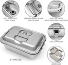 Stainless Steel Bento Lunch Box - 2 Layer Leakproof Food Container Easy To Clean