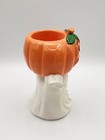 Vintage Lefton China Pumpkin And Ghost Tealight Candle Holder 