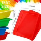 24 Pcs Plastic Art Trays 11 4 X 8 6 Inch Multicolor Activity Art Serving Tray   