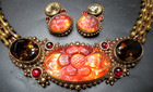Stephen Dweck 1999 Amazing Carved Flower Necklace Earring Set