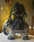 Vintage Large Ceramic Elephant Jardini  re Plant Bonsai Stand Pink Blue Green Vgc