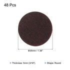 48pcs Felt Furniture Pads  1 38 Inch Round Small Felt Protectors Brown