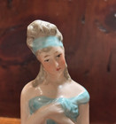 Antique 1920 s German Porcelain Half Doll Pin Cushion Figurine Or Topper 5557