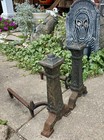 Antique Cast Iron Fireplace Andirons Fire Dogs