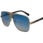 Sunglasses Blue Lens Silver Frame Fashion Sun Glasses Men Silver Frame Square