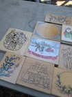 Vintage Rubber Stamps Craft Lot Of 19 Large Sized Rubber Stamps Mixed Brands