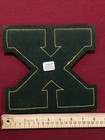 New Os Chenille Gold On Green Letter X 8    X 8  Old School Varsity Patch St X Lou