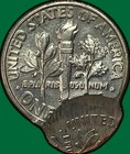 1992-p Double Struck Off Center Error Roosevelt Dime Unc Coin  36333