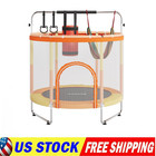 60    Kids Trampoline With Safety Net   Hoop   Swing   Bar Fun Indoor outdoor Play