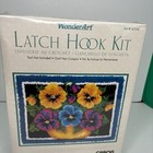 Caron Wonder Art Latch Hook Rug Kit  4294 Pot Of Pansies 20x27 Sealed Floral