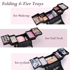 Large Travel Makeup Train Case  Big Makeup Bag Organizer Makeup Box 4 Tier Pr   