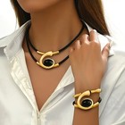 Womens Elegant Jewelry Set Silver gold Bohemian Style Necklace And Bracelet Set 