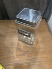 Vintage Square Glass Apothecary Medical Canister Jar Metal Label 7 5 X4 25 X4 25