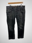 Rock Revival Nathan Straight Black grey Mens Size 34 Jeans