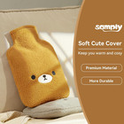 Samply Hot Water Bottle With Cute Fleece Cover  2liter Water Bag For Hot And Col