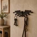 Cast Iron Wall Mount Bat Hook     Gothic Key Holder  Coat Rack  Entryway Decor
