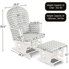 Glider And Ottoman Cushion Set Wood Baby Nursery Rocking Chair Grey   White