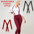 Suspenders Braces Men Women X-shape Back Clip-on Elastic Adjustable Trousers New