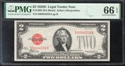 1928-d  2 Legal Tender Red Seal Pmg 66 Epq Two Dollar Bill Fr 1505 46358