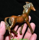 3 5  old Chinese Dynasty Bronze Fengshui 12 Zodiac Year Animal Horse Statue