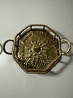 Set Of 2 Vintage Solid Brass Small Octagonal Vanity Trinket Trays Made In India