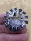 Vintage Sterling Silver 925 Tested Estate Acquired Onyx Sunburst Brooch Pin