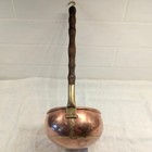 Vintage Copper Brass Ladle Wood Handle Handmade 5  Dia 14  Long French Country