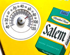Vintage Mid-century Salem Cigarettes Metal Triangle Thermometer Tobacco Sign Exc