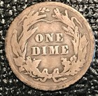 A Vintage Good vg 1913 P Barber Silver Dime Coin-old Us Coin-sep313
